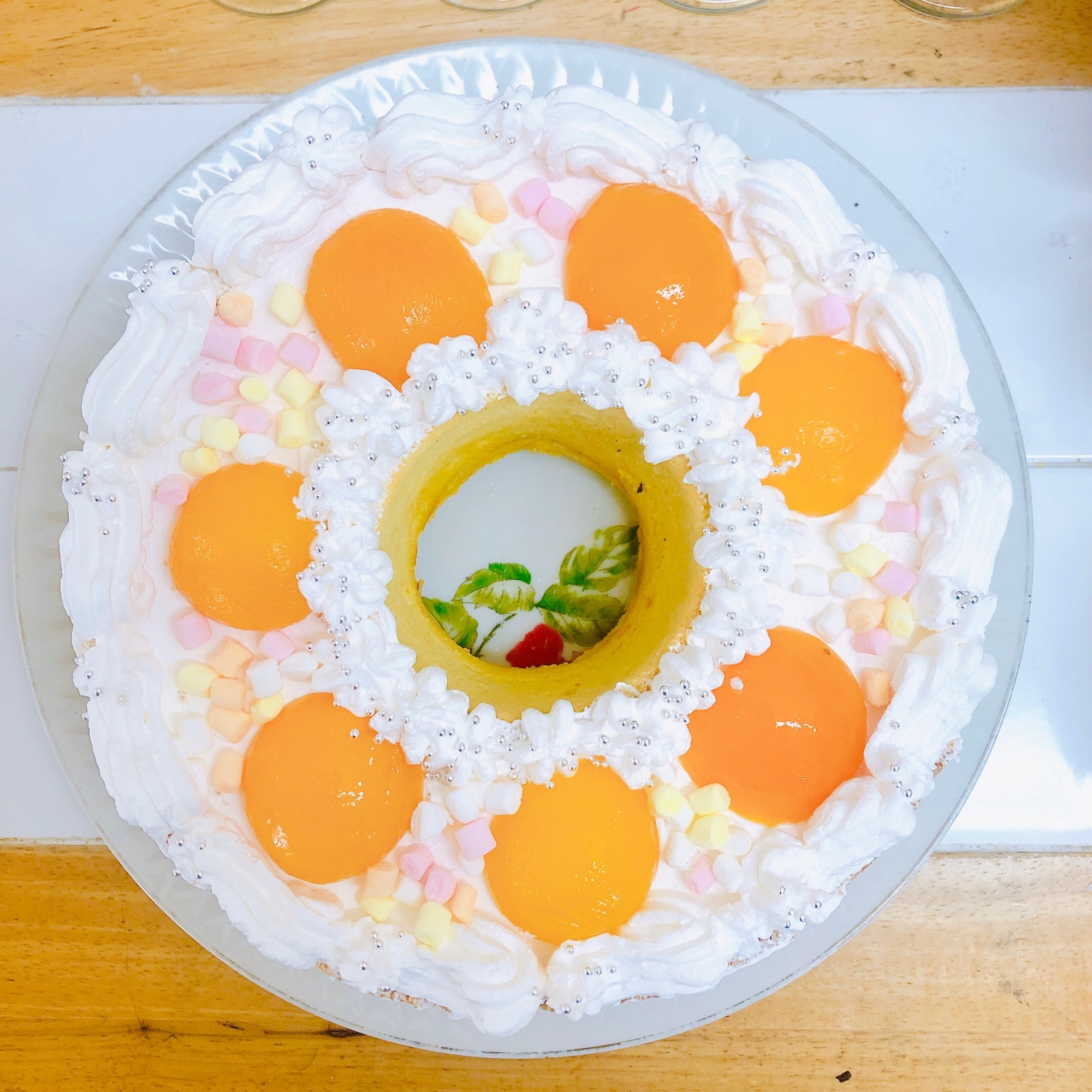 アプリコットとマシュマロのシフォンデコレーション レシピ 作り方 By Chaika 楽天レシピ