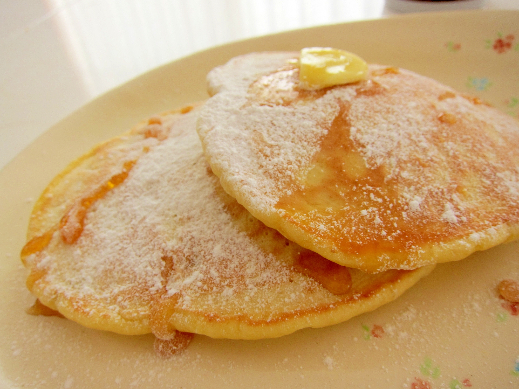 ふわふわパンケーキ❤冷蔵庫にある材料で♪ほっと一息