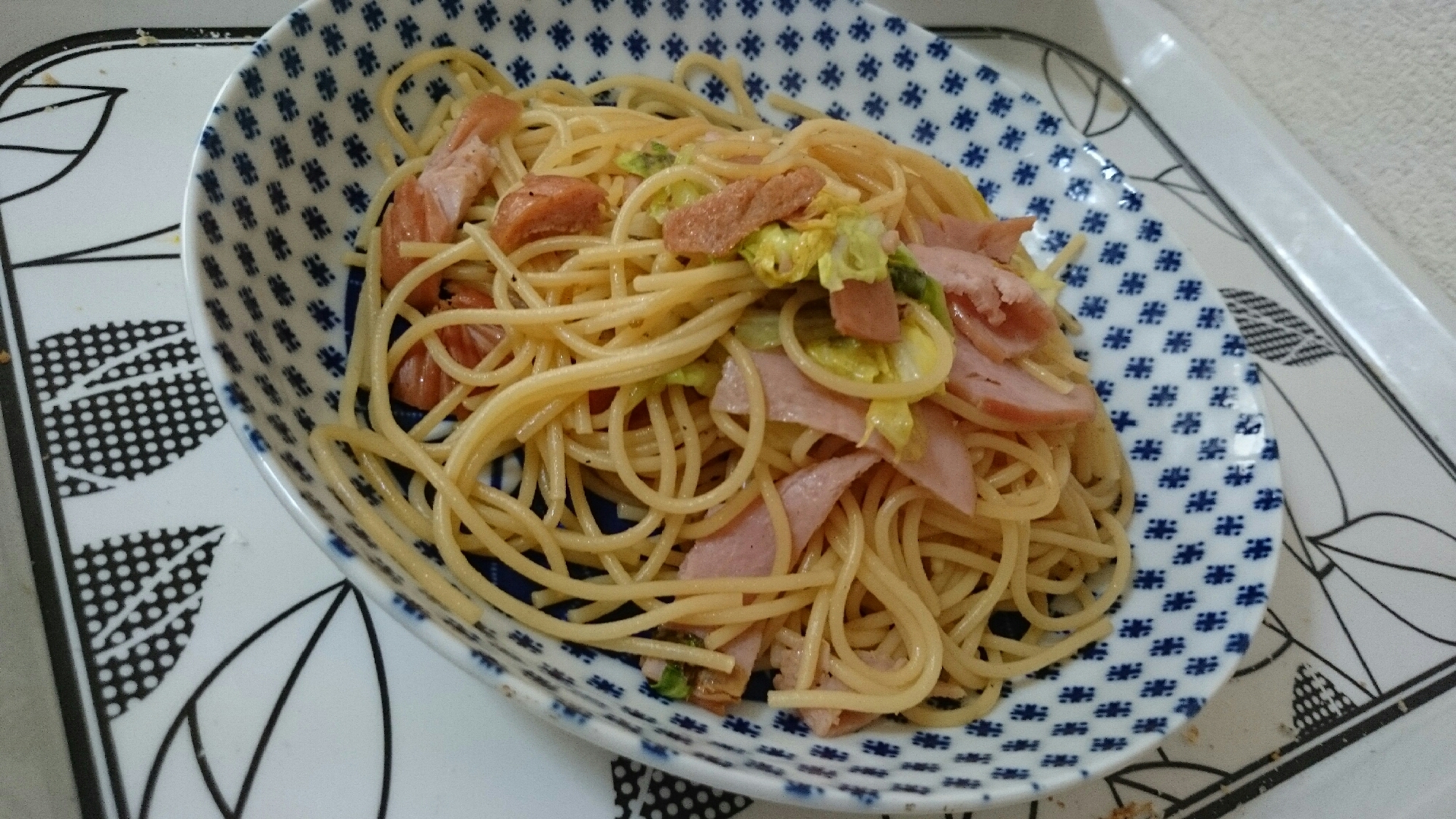 ベーコンとキャベツのゆず胡椒パスタ