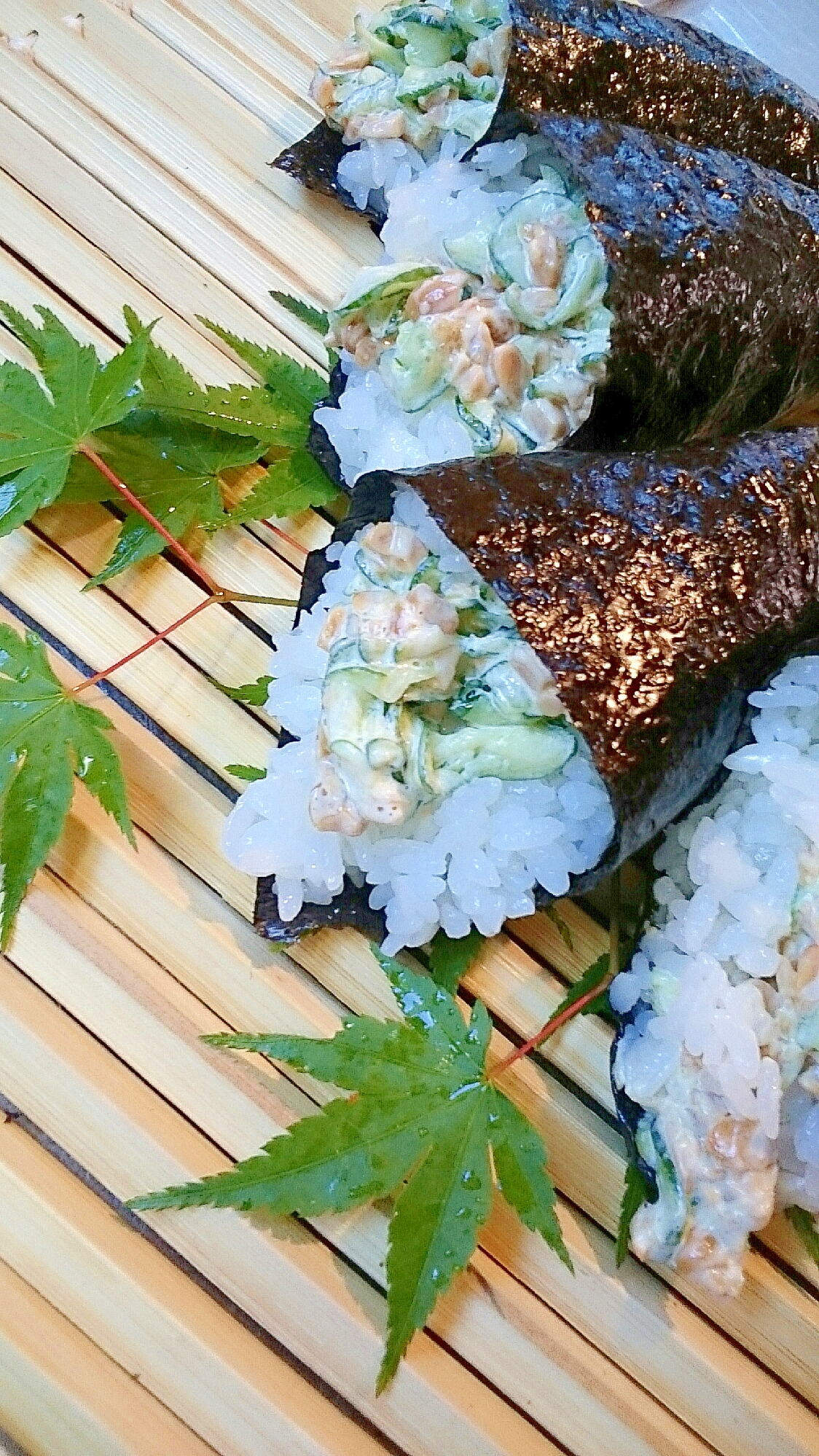 パリポリ納豆手巻き寿司