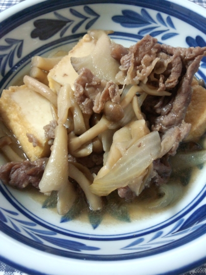 簡単おかず☆キノコと厚揚げのすき焼き煮