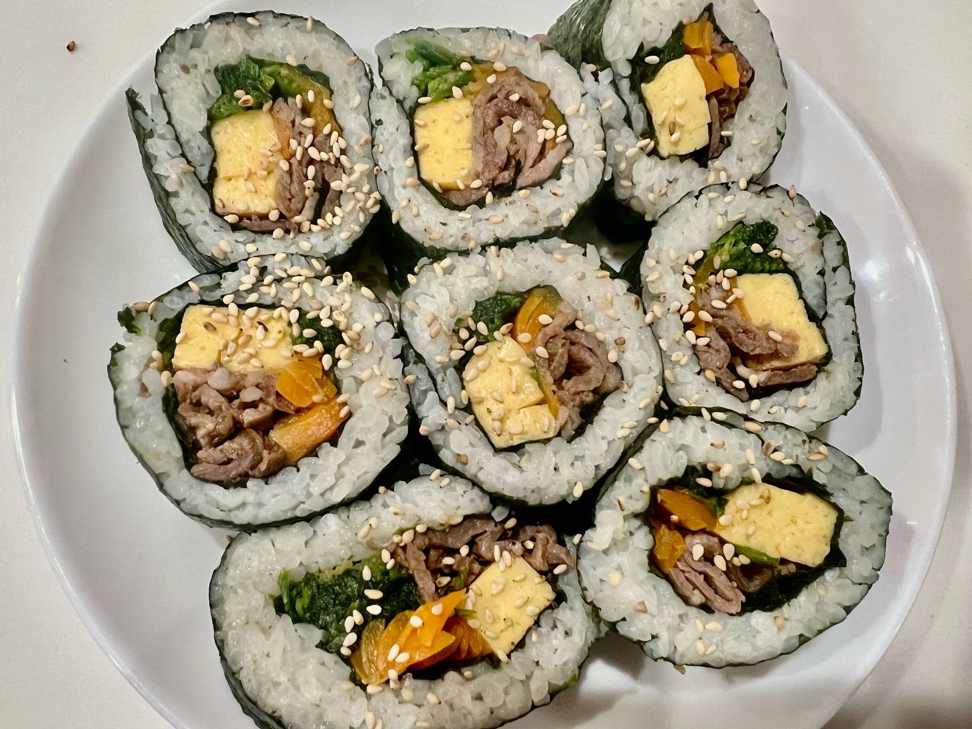 手作りキンパ(韓国風海苔巻き)