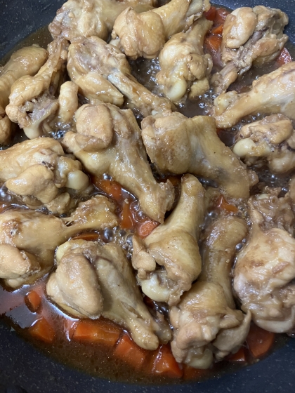 レンチン人参プラスで。手羽元にも人参にもしっかり味がしみて、好きな味付けでした^ ^
簡単に美味しく出来ました♪リピート決定です