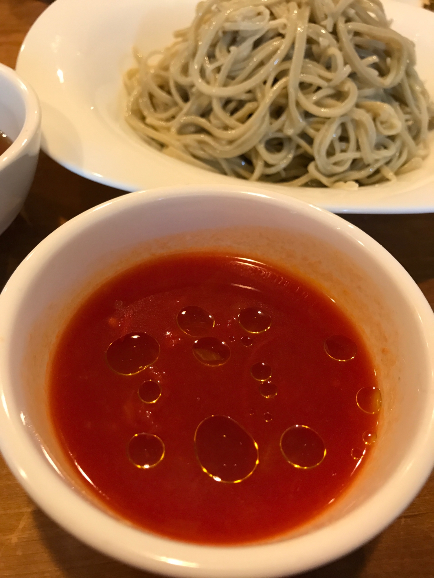 お蕎麦に！トマトのつけ汁