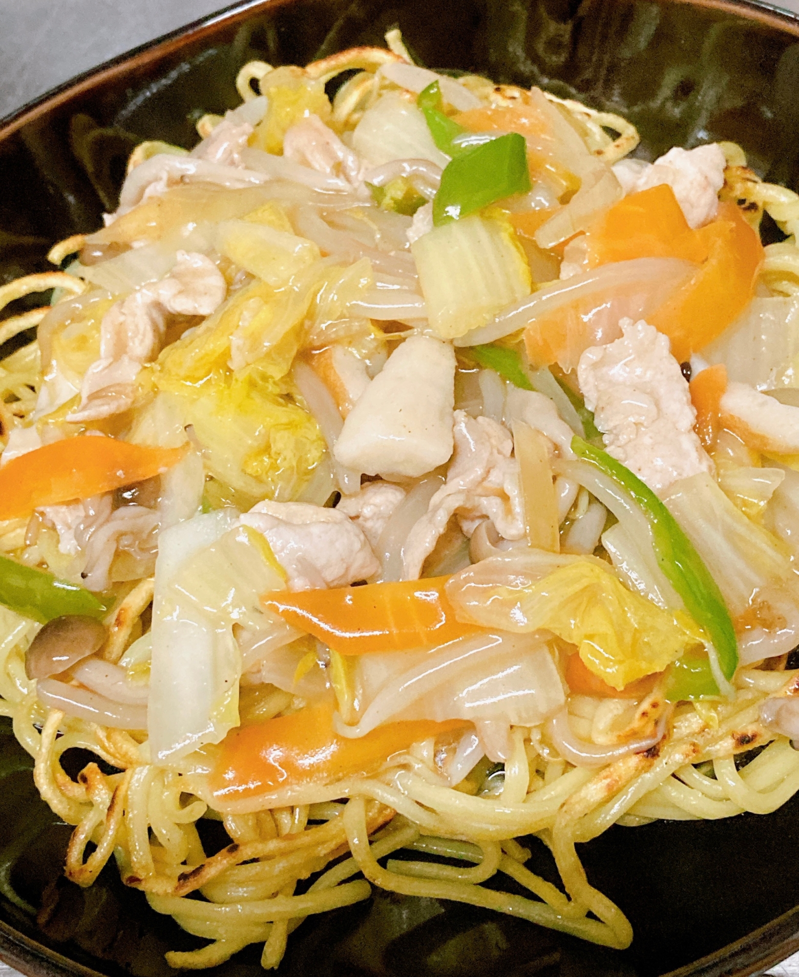 焼き付け麺のあんかけ焼きそば