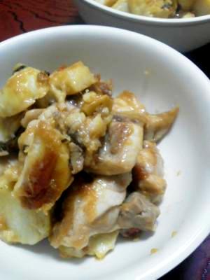 里芋と鶏肉の梅味炒め