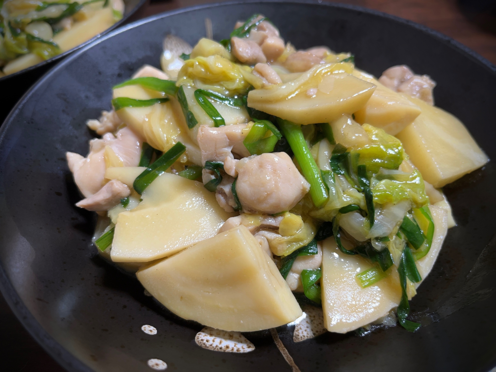 【春の旬味】たけのこと白菜のとろみ炒め