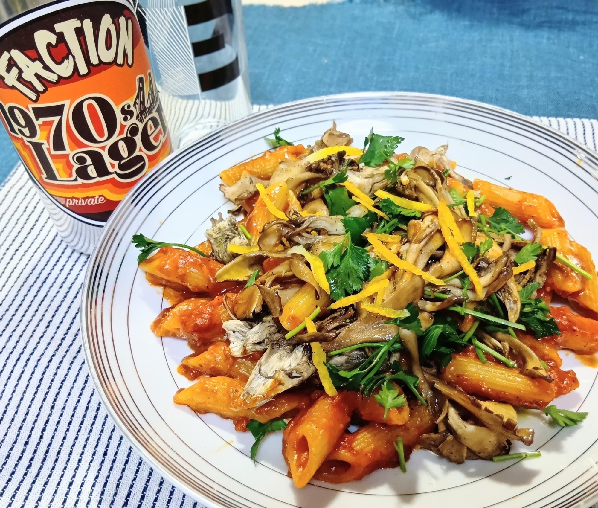 隠し味は味噌！焼き舞茸の和風ペンネアラビアータ