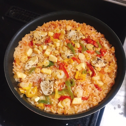 シーフードミックスの消費がしたくて作ってみました！とっても簡単でおいしかったです！