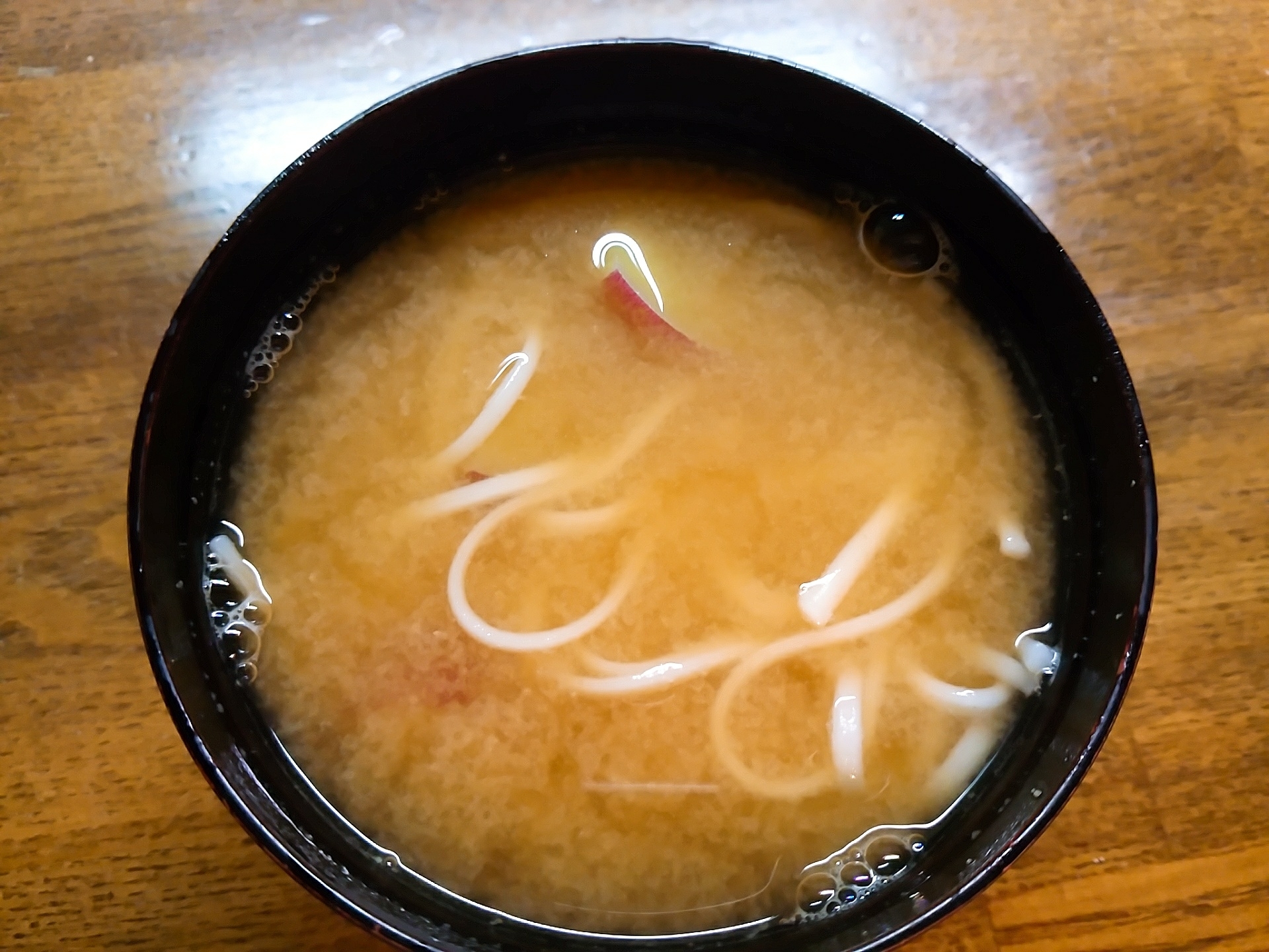 素麺と薩摩芋の味噌汁