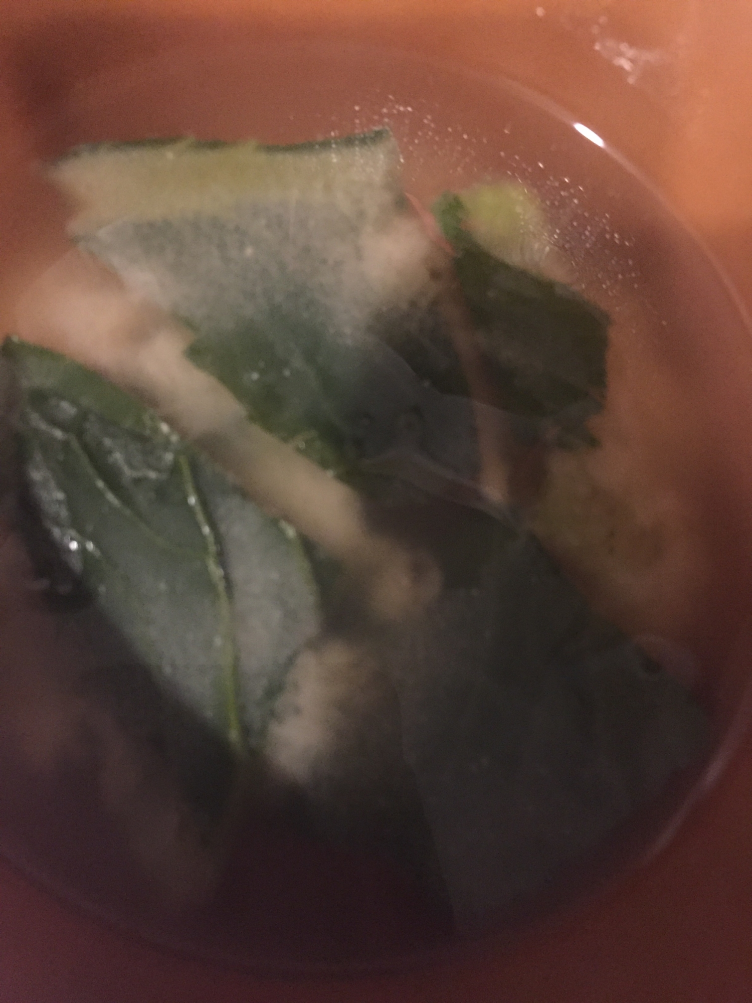 小松菜と椎茸味噌汁