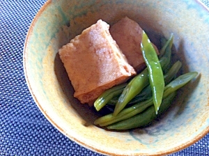 厚揚げとインゲンの煮物