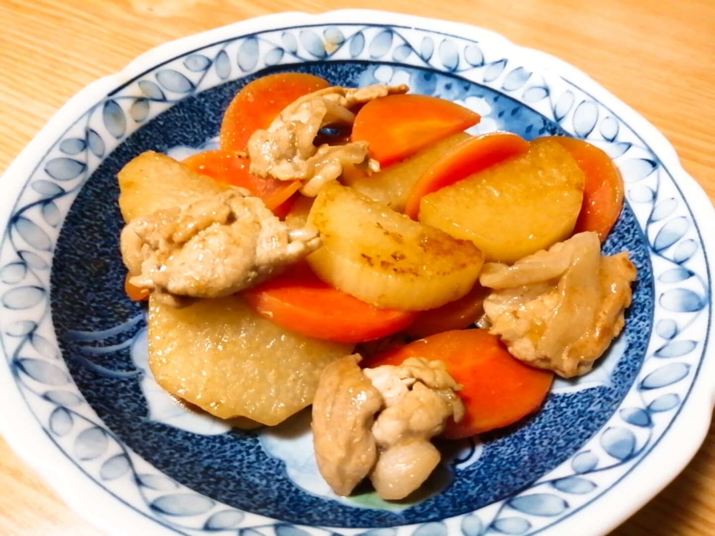 豚肉と長芋と人参の炒め物