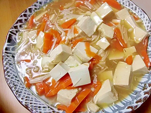 豆腐とえのきと人参の中華風とろみ煮