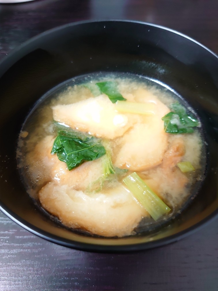 仙台麩と雪菜のお味噌汁