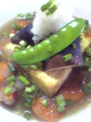 揚げだし風豆腐 野菜と蓮根のあんかけ レシピ 作り方 By Mametotora 楽天レシピ