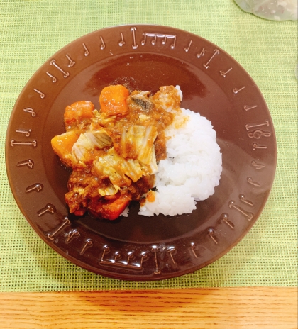 mimiちゃん♫白菜カレー朝からいただきました✧˖°( ๑ ◕ ؎‹ )♡柔らか白菜カレーにぴったりでした！♡♡♡