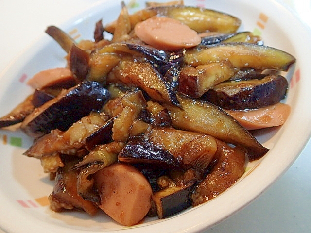 茄子と魚肉ソーセージのプルコギ炒め♬