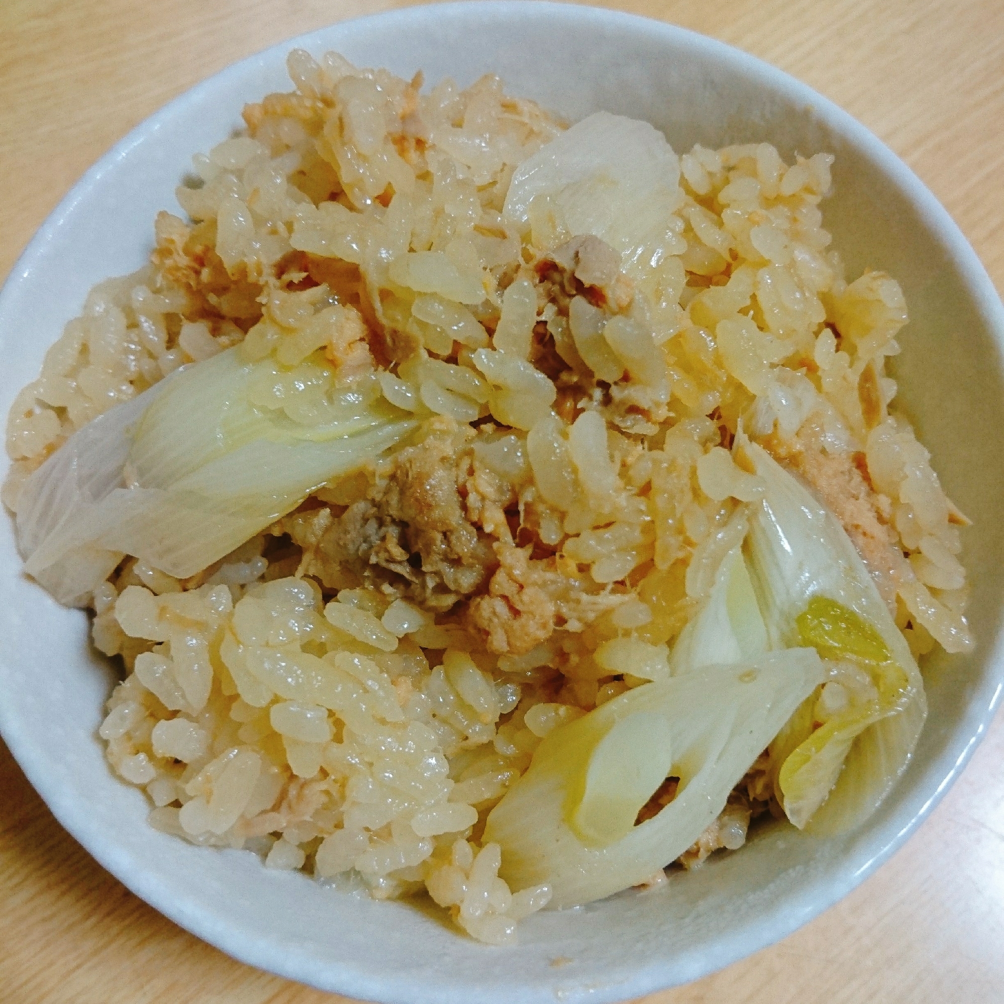 鮭フレーク ツナ 長ネギの炊き込みご飯