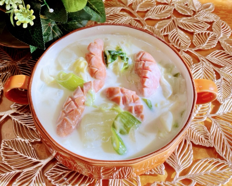 〜白菜と白ネギとウインナーのクリーム煮〜
