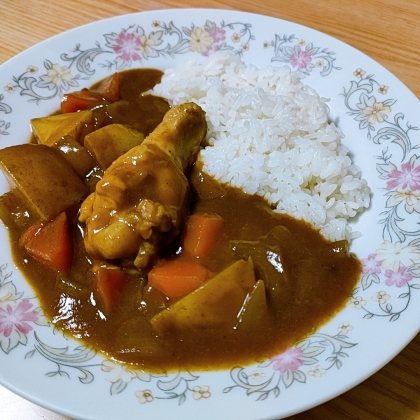 焼き手羽元のチキンカレー