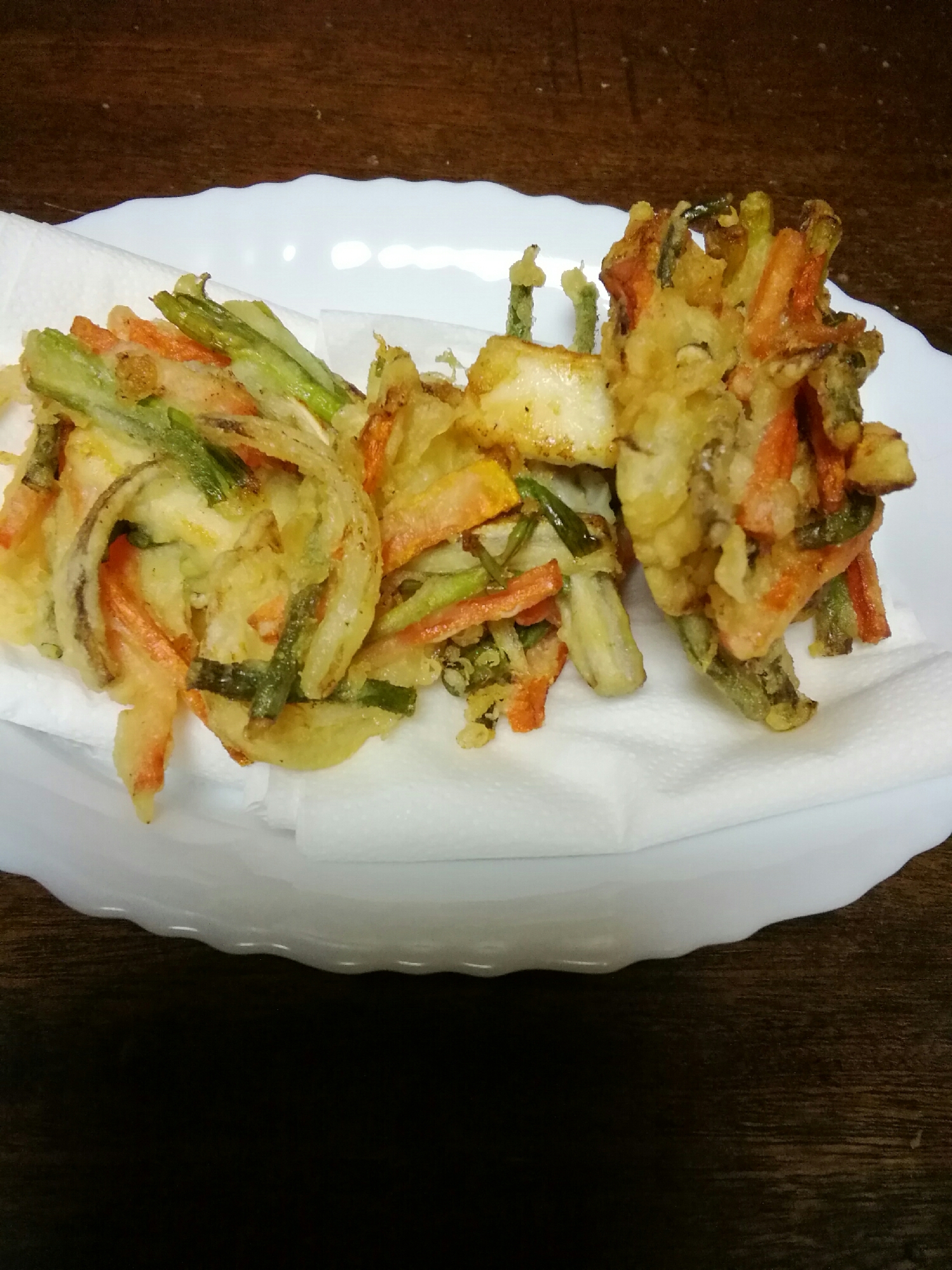 いかと野菜のかき揚げ天ぷら