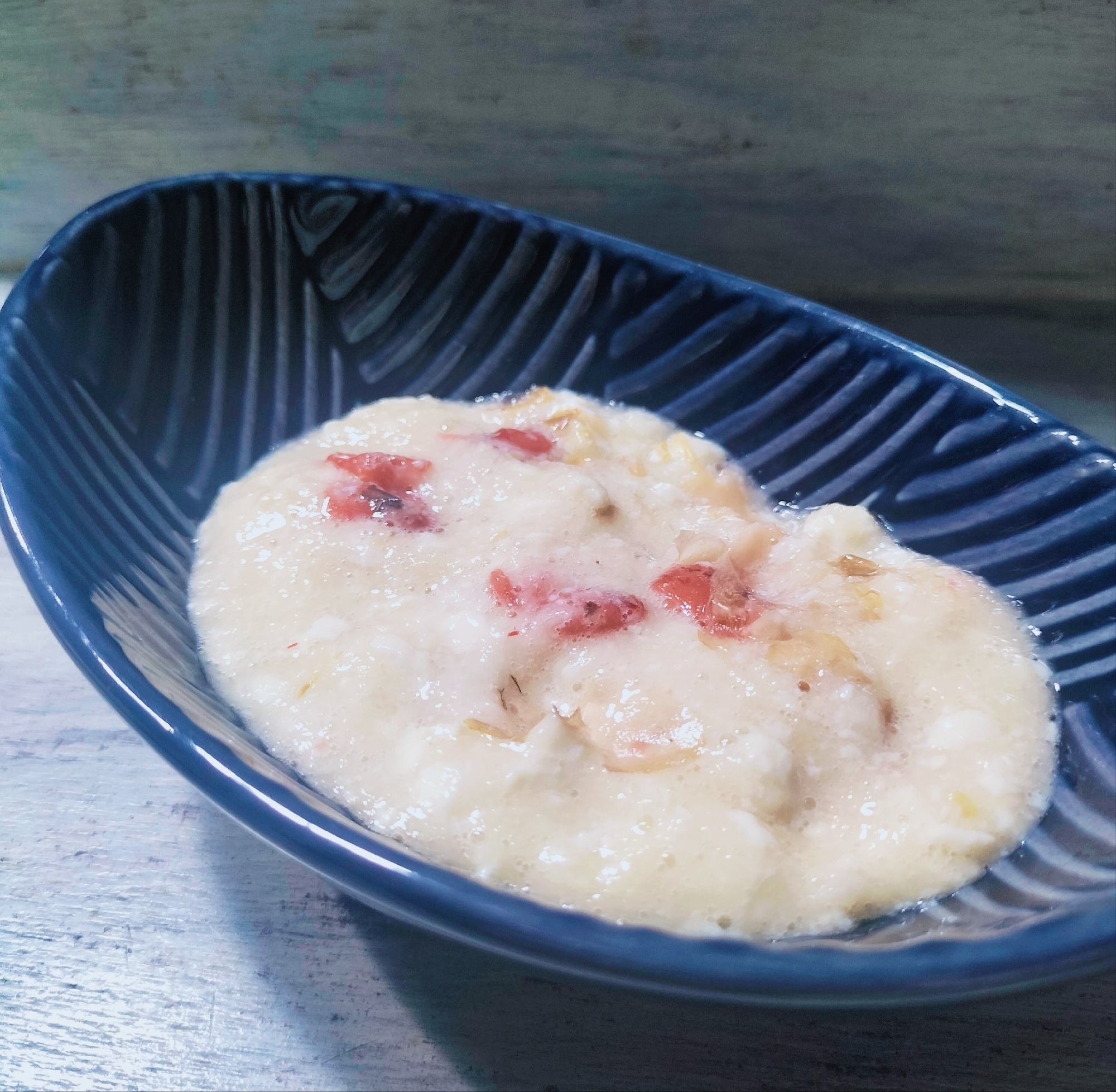 梅がアクセント♡とろとろお豆腐と長芋の小鉢