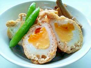 お母さんの味!たまごのおあげ巾着煮