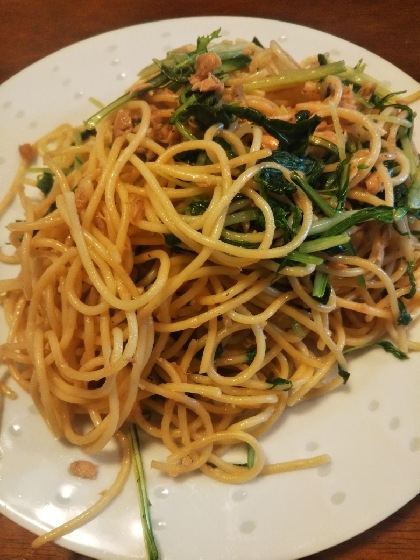 ツナと水菜の和風スパゲッティ