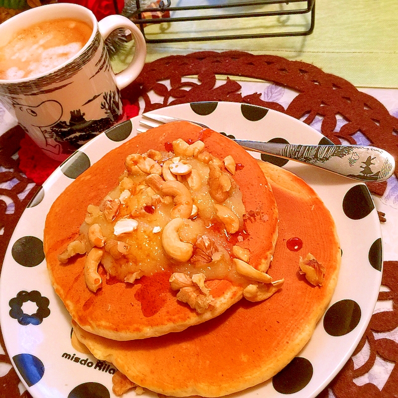 りんごバターとナッツの全粒粉ココナッツパンケーキ レシピ 作り方 By 嵯峨 恭也 楽天レシピ