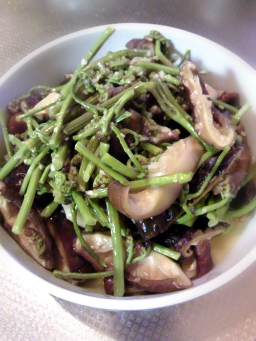 蕨と干し椎茸の炒め煮