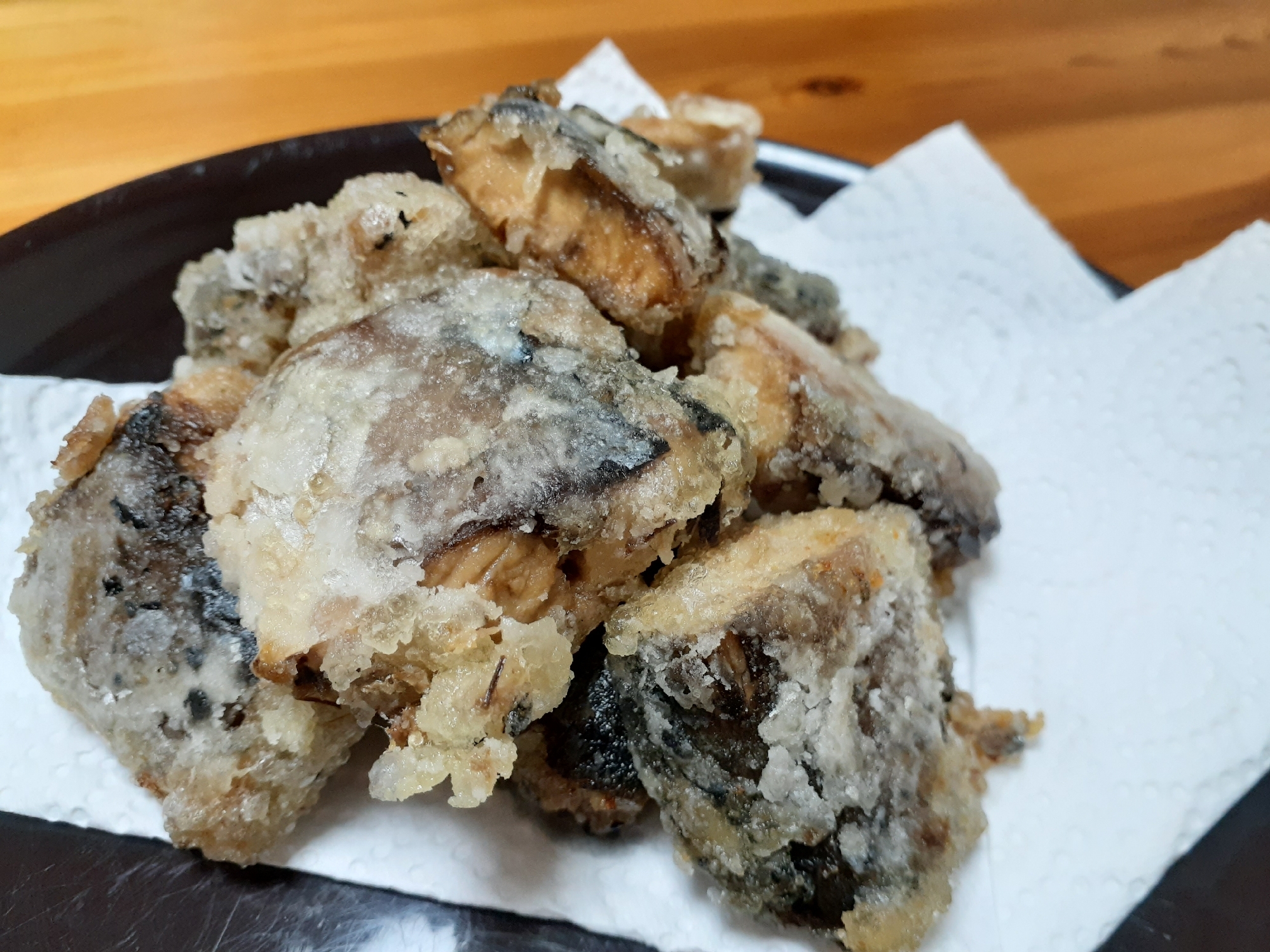 水煮缶と片栗粉だけ!鯖の竜田揚げ焼き!