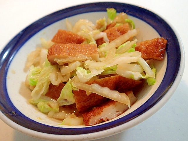 丸天と白菜の麺つゆ生姜炒め