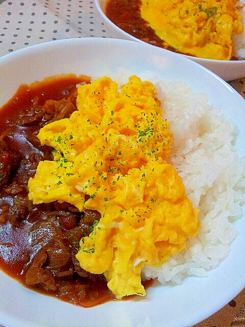 トマトハッシュドビーフのふわふわ卵のせ レシピ 作り方 By ラズベリっち 楽天レシピ