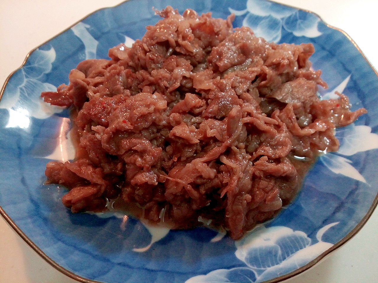 七味でピリッ　牛肉の甘辛炒め