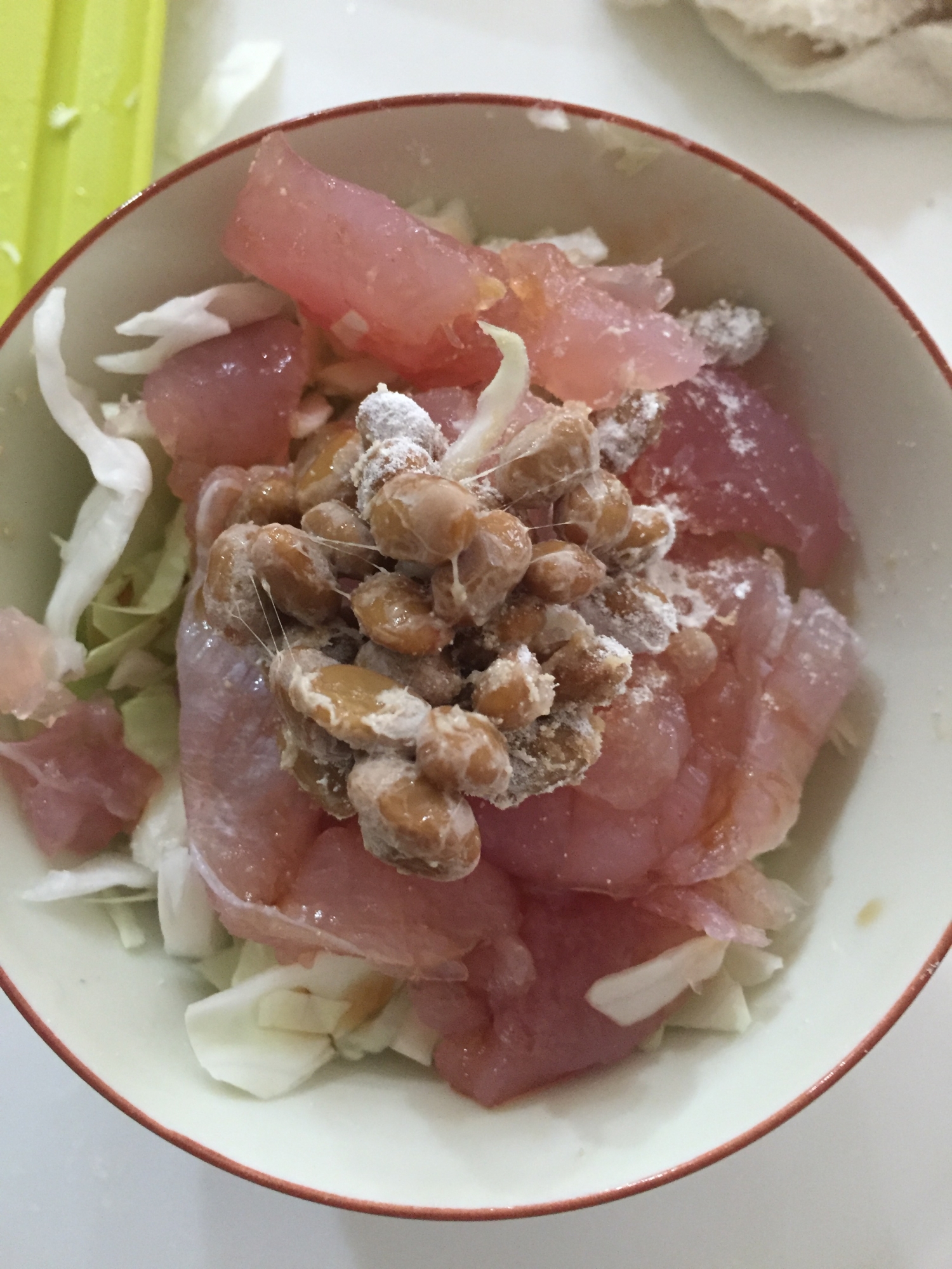 鉄分強化！納豆まぐろ丼ぶり！