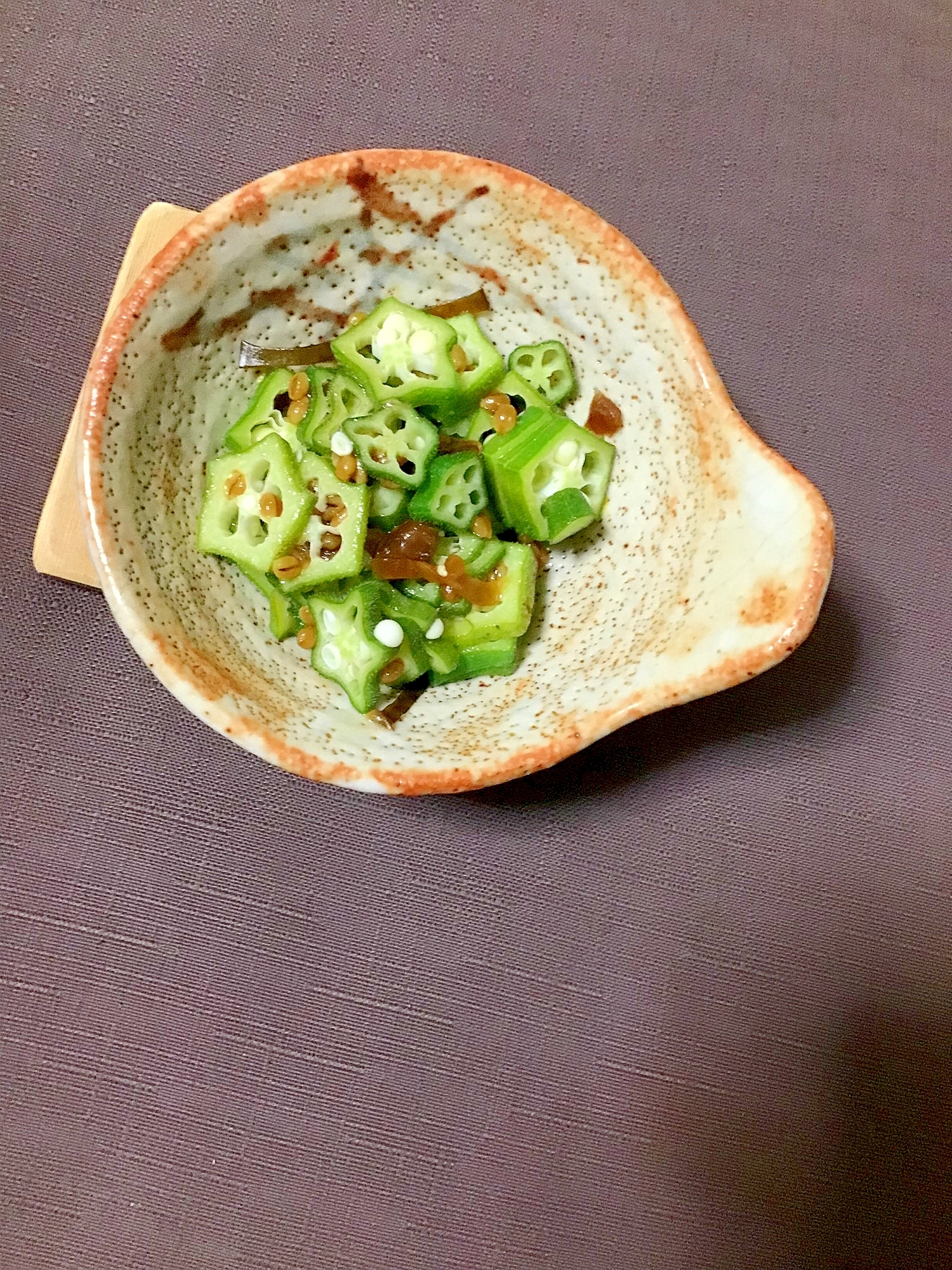 オクラの醤油麹和え。
