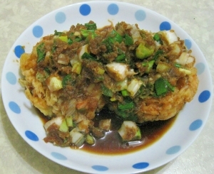 レンジでOk　ねぎ＆大根おろしで食べる野菜かき揚げ