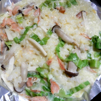 鮭ときのこのチーズリゾット