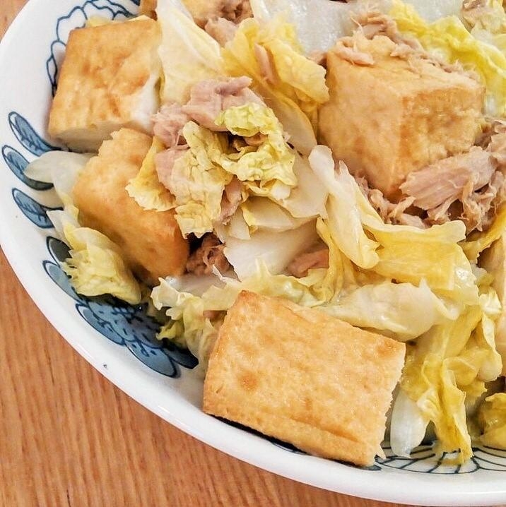 レンジで5分 白菜と厚揚げの丸ごとツナ缶蒸し レシピ 作り方 By 体脂肪率11 夫人 楽天レシピ レンジで5分 白菜と厚揚げの丸ごとツナ缶蒸し レシピ 作り方 By 体脂肪率11 夫人 楽天レシピ