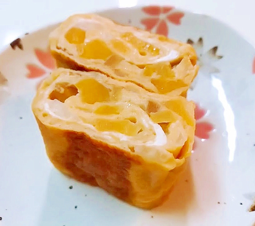 卵1個☆薩摩芋と白菜の卵焼き