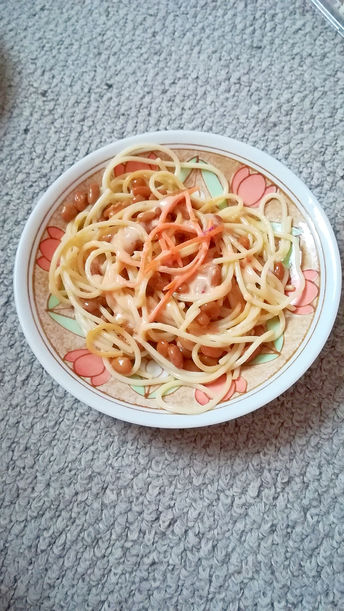 ずぼらレシピ☆和風納豆マヨネーズパスタ