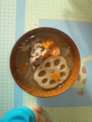 炊飯器♪蓮根の§豚汁§