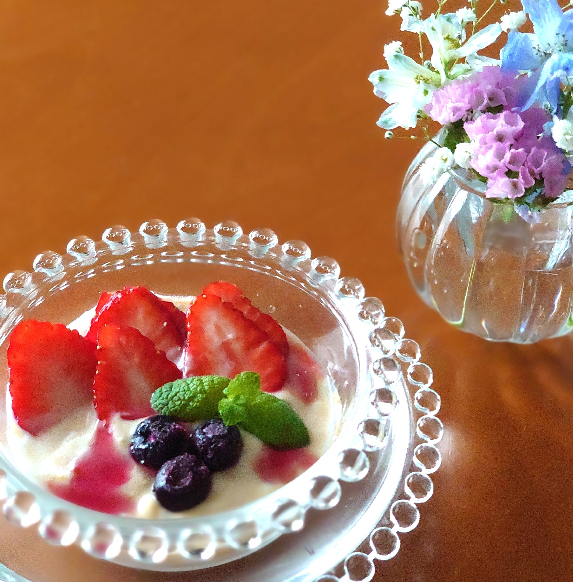 美活しましょᕷ˖Wベリーときな粉のヨーグルトꕤ୭*