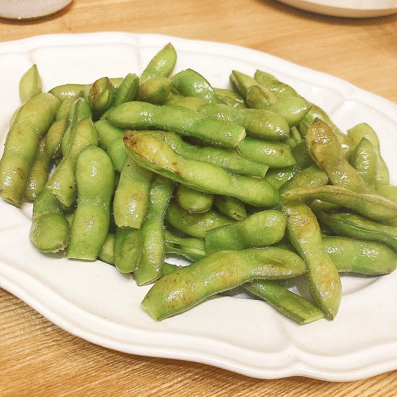 シンプル☆枝豆の蒸し焼き