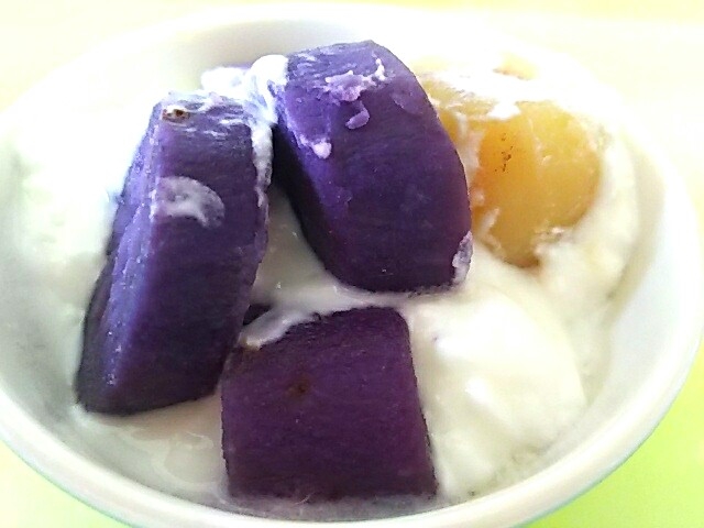 紫芋サツマイモ☆ヨーグルト和え