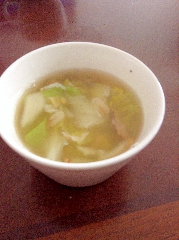 白菜とキノコのスープ