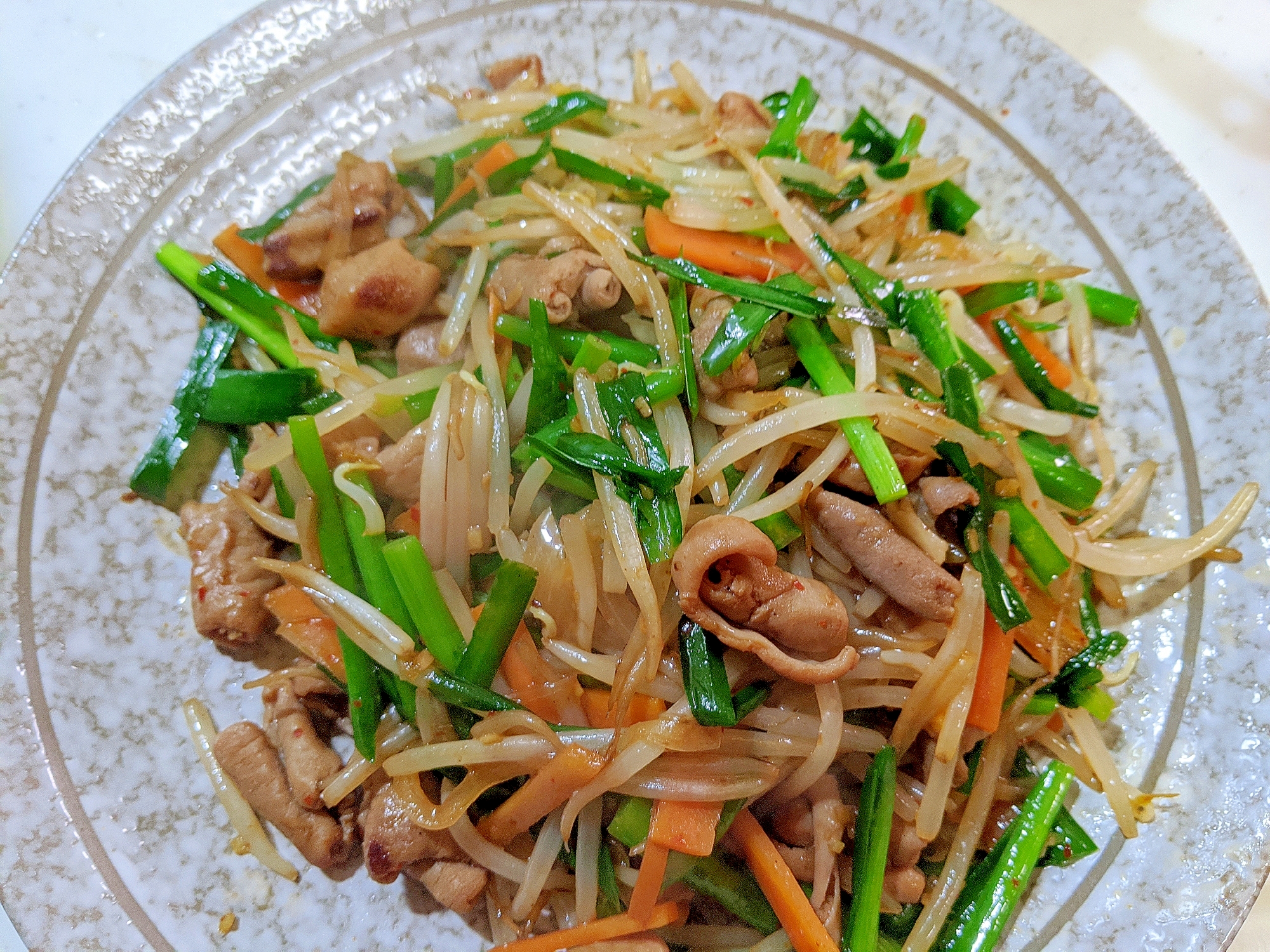 白モツと野菜の炒め