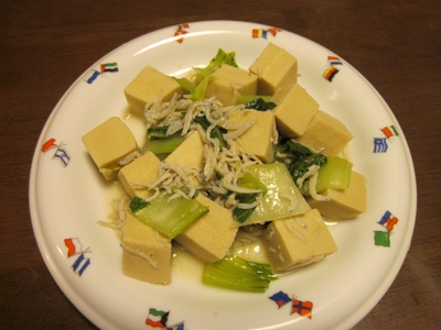 高野豆腐とチンゲンサイの煮物