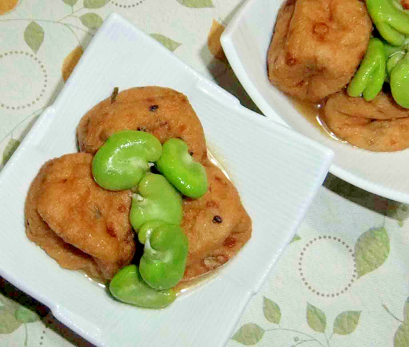 京がんもとそら豆の煮物